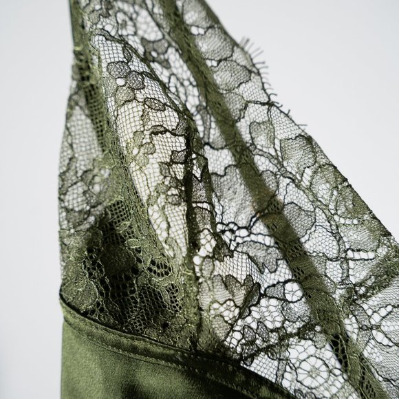 Victoria's Secret Vintage Green Satin Chemise • S - Picture 3 of 5